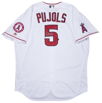 2016 Albert Pujols Game Used and Signed Los Angeles Angels Photo Matched Home Jersey Worn on 8/30/16 Vs. Cincinnati (MLB Authenticated & JSA)